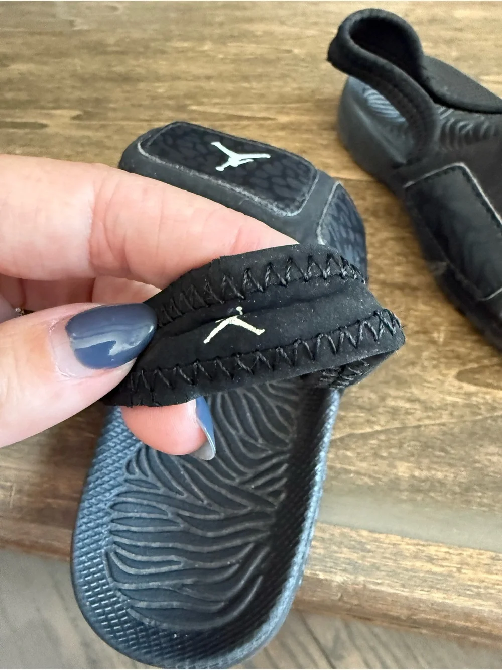 Jordan Hydro Slide Sandal Black Hook & Loop Unisex Kids US 10C